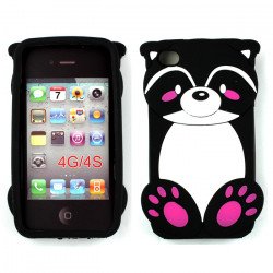 iPhone 4 4S 3D Raccoon Case (Black)
